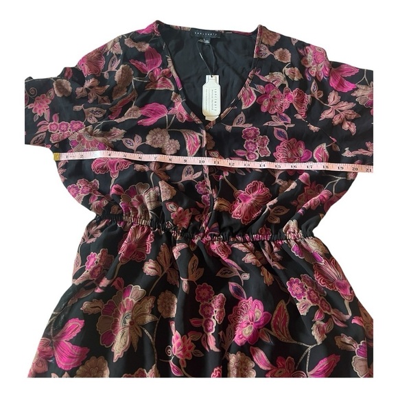 Sanctuary Floral Print V-Neck Long Sleeve Mini Dress Sensation Chiffon Dress - Picture 13 of 15